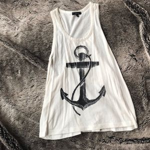 Soprano White and Black Anchor Tank